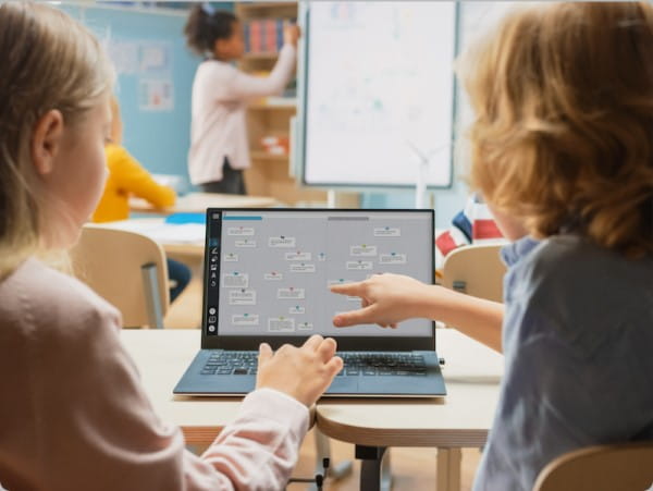 Two students collaboratively interacting for consistent check-for-understanding.